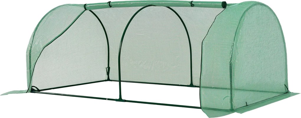 Outsunny Kültéri Üvegház 200x100x80 cm Típusú Kert Alagút Üvegház Acél Váz és PE Borítással - Kicsi Üvegház Növénytermesztéshez paradicsomhoz Zöld | A