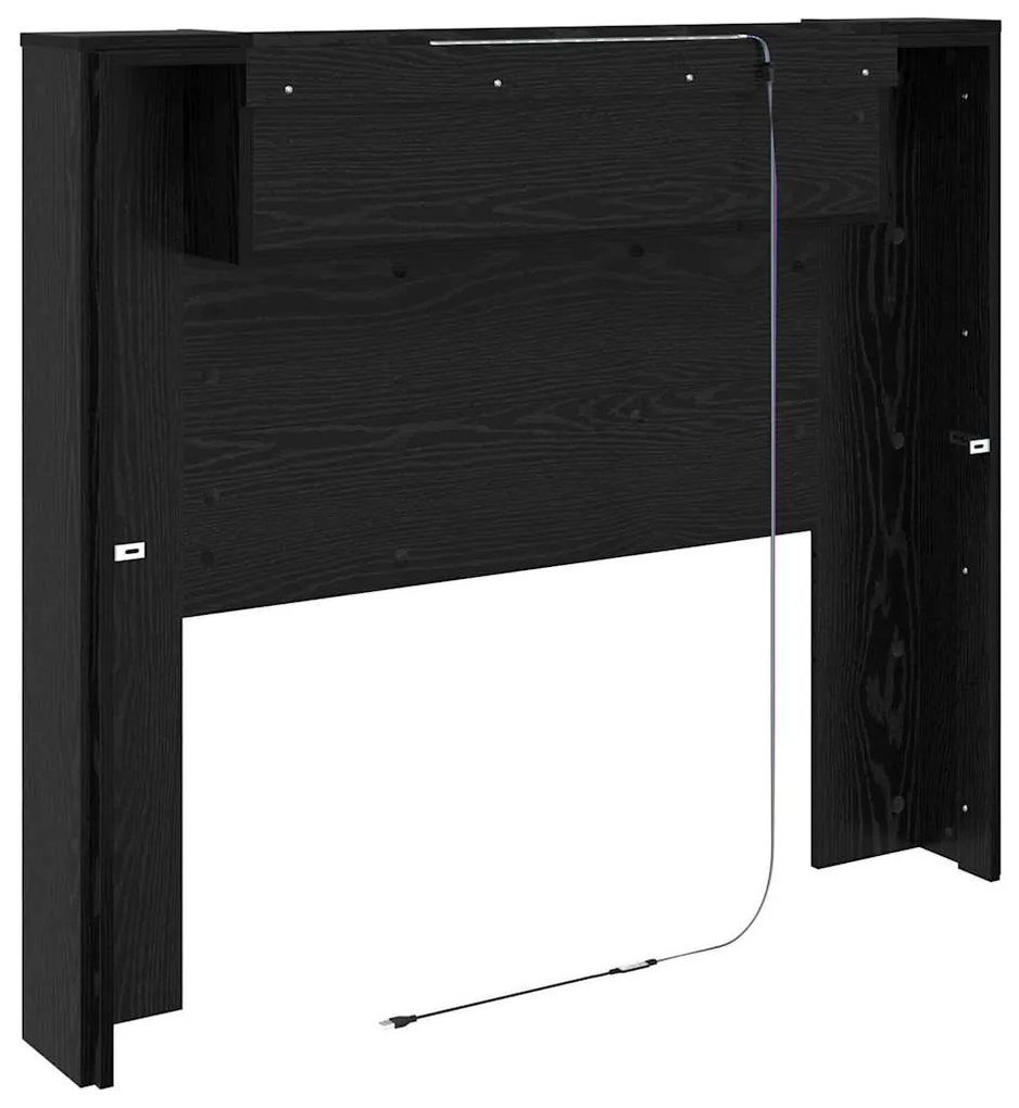 Fejtámla polcokkal Fekete tölgy 120 x 15 x 103,5 cm Faanyag