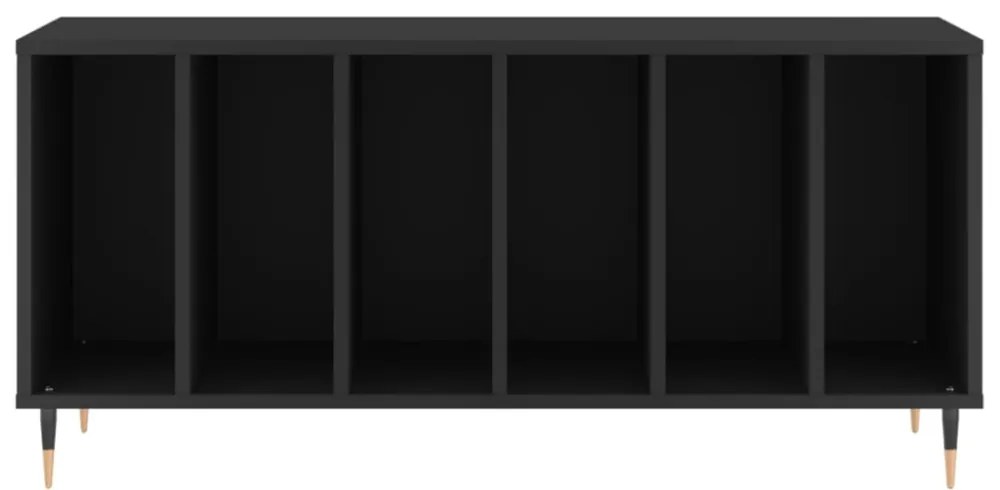fekete szerelt fa hanglemezszekrény 100 x 38 x 48 cm