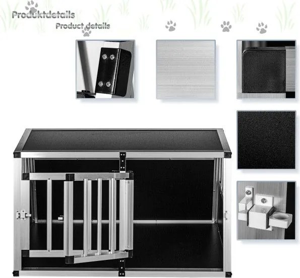 PETSTUFF Kutyaszállító box ALU 89 × 69 × 50 cm 12 kg