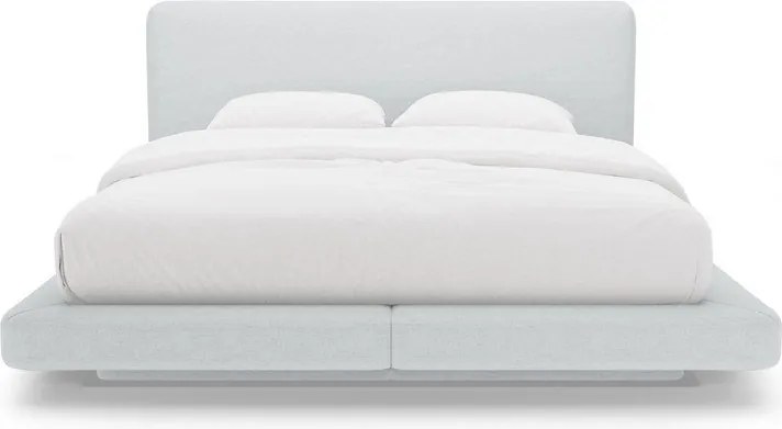Világosszürke kárpitozott franciaágy 200x200 cm Linea – Micadoni