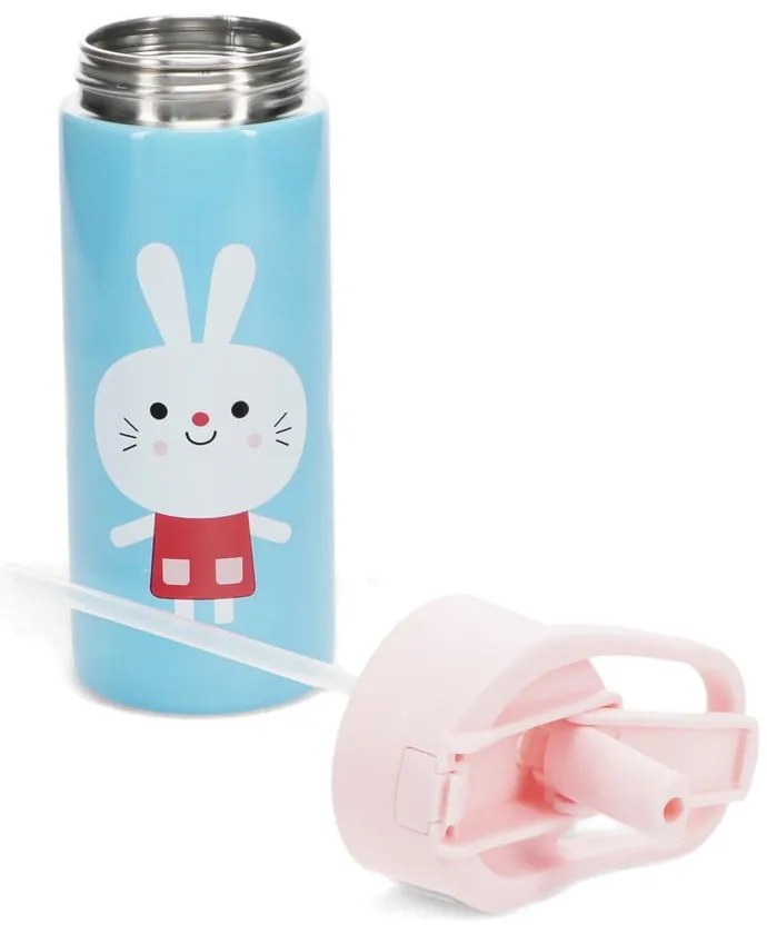 Világoskék rozsdamentes acél gyerek ivópalack 500 ml Lottie &amp; Friends – Rex London