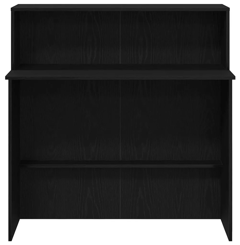 recepciós pult fekete 100x50x103,5 cm szerelt fa