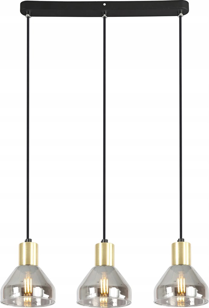 Függőlámpa fekete-arany 3XE14 Gregory Candellux