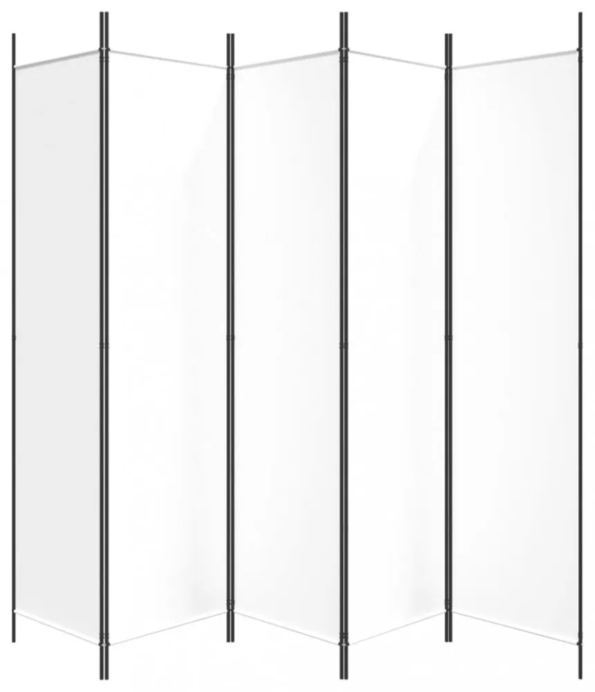 fehér 5 paneles paraván 250x200 cm szövet