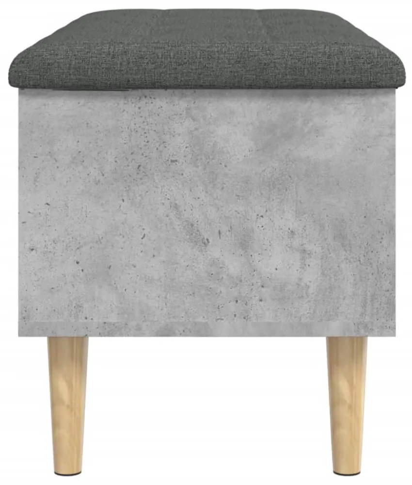 betonszürke szerelt fa tárolópad 82x42x46 cm