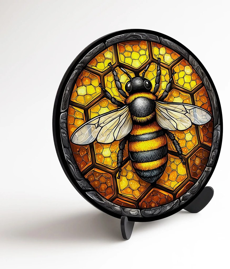 DUBLEZ | Fából készült falikép – Méh a lépen