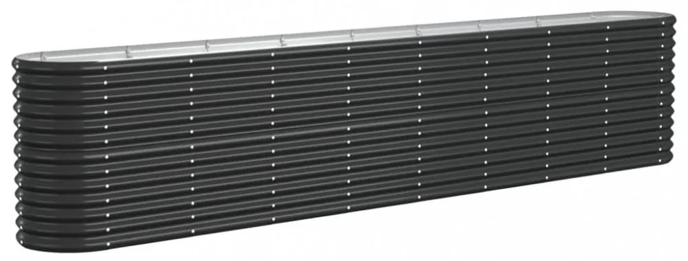 antracitszürke horganyzott acél kerti magaságyás 332x40x68 cm