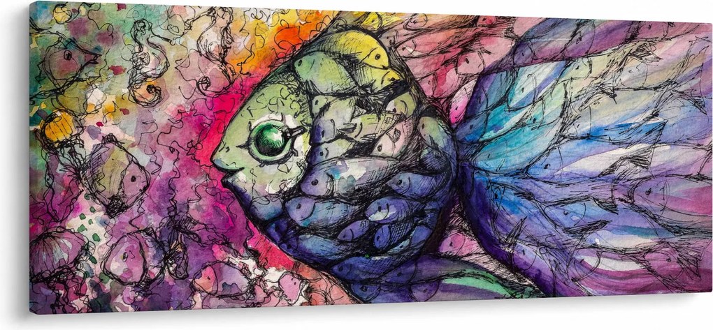 Kép - színes hal (120x50 cm)