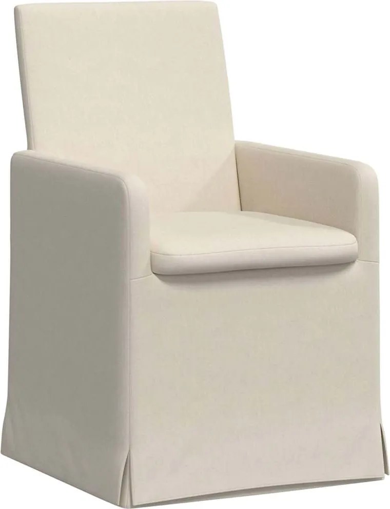vidaXL Étkező Székek kerekekkel 2 pcs Bézs 57 x 67 x 95 cm Vászon