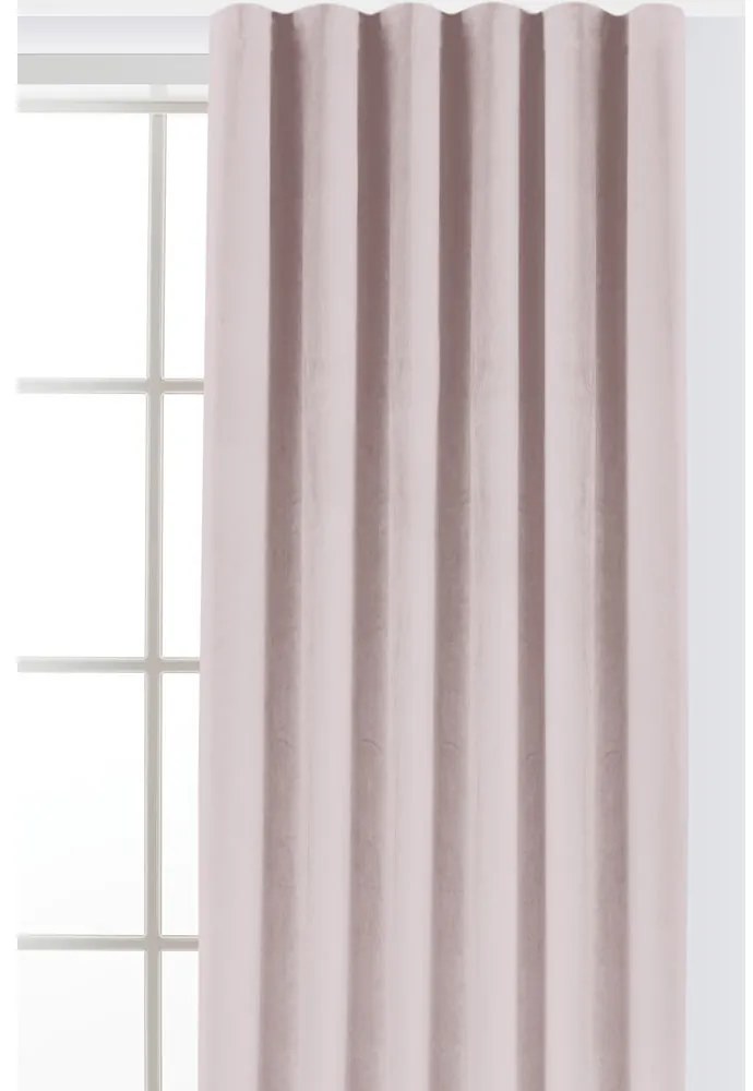 Világos rózsaszín bársony dimout (részleges sötétítő) függöny 400x225 cm Velto – Filumi