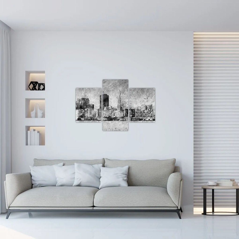 Kép - Kávé művészeti város (90x60 cm)