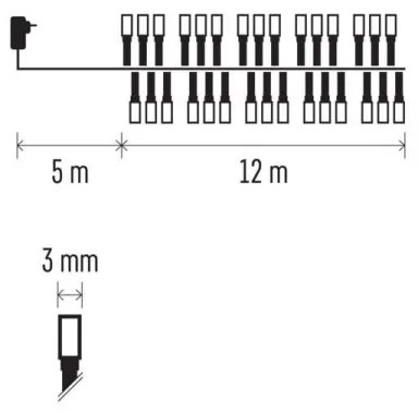 LED Karácsonyi kültéri lánc 600xLED/17m IP44 meleg fehér