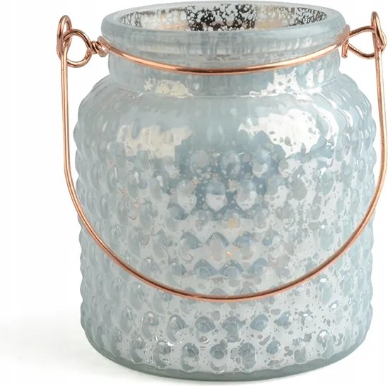 Gyertyatartó teamécses Kék fogantyúval 9cm skandináv dekoráció