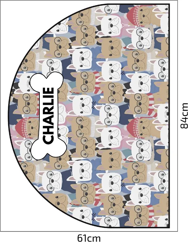 PIPPER. Védő textil falmatrica – Ív – Bulldogok Méret: 83x60cm, Indíték: névvel