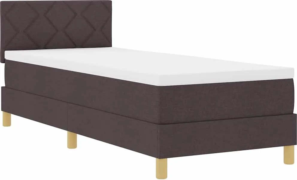 vidaXL LED Box Spring Ágy matracmal Sötét Barna 80 x 200 cm szövet