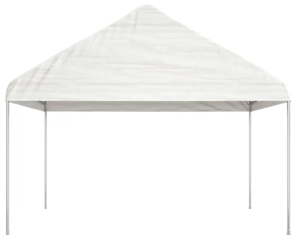 fehér polietilén pavilon tetővel 4,46 x 4,08 x 3,22 m