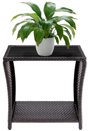 Casaria® Vedis rattan asztal 45x45x40cm - barna