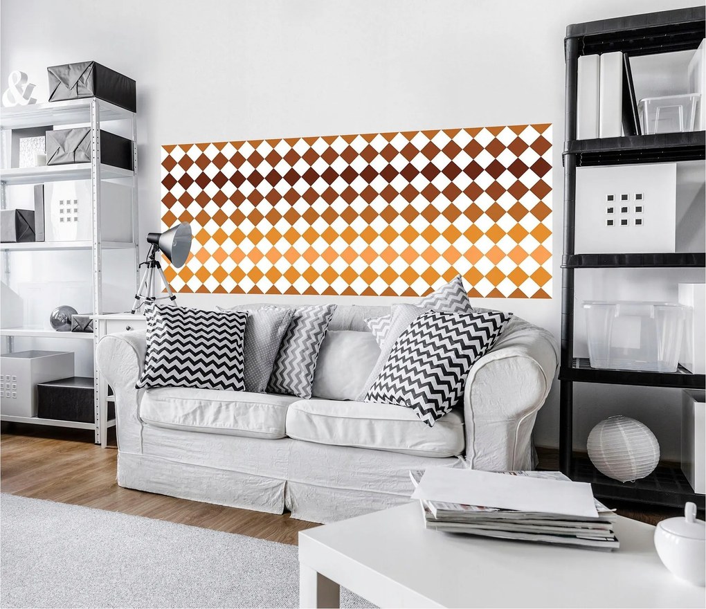 Fotótapéta Rombuszok és gyémántok Geometria 250x104 Habcsók és fehér minta +ragasztó