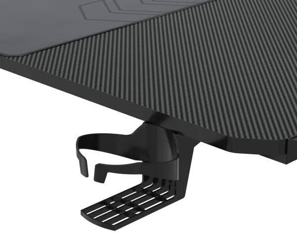 Gaming asztal FALCON LED RGB háttérvilágítással 116x60 cm fekete