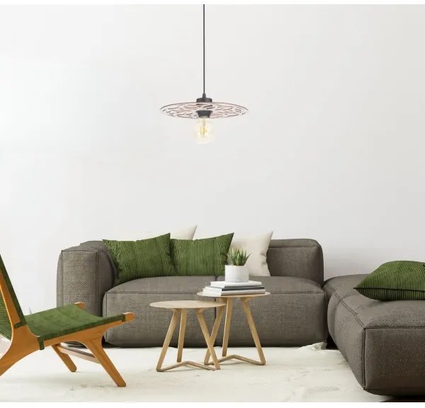 Csillár zsinóron FALCO 1xE27/60W/230V átm. 30 cm bézs