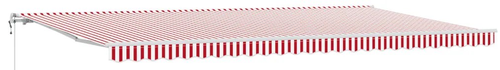 Automatikus behúzható napellenző piros és fehér csíkozás 600x300 cm