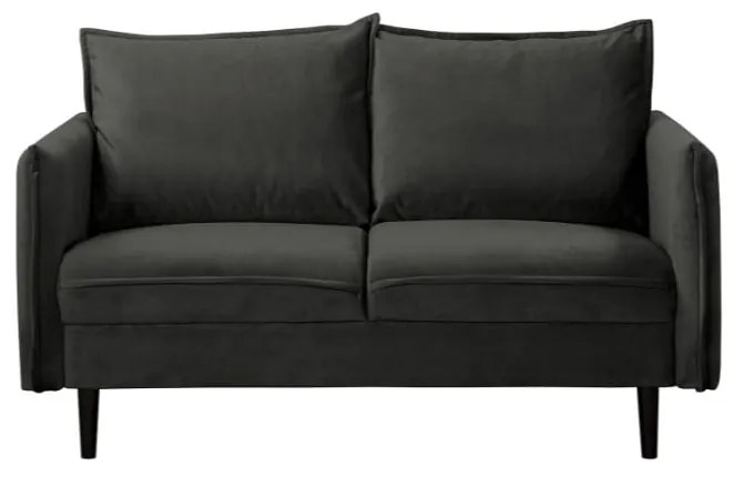 Sötétszürke bársony kanapé 138 cm Juli – Ropez