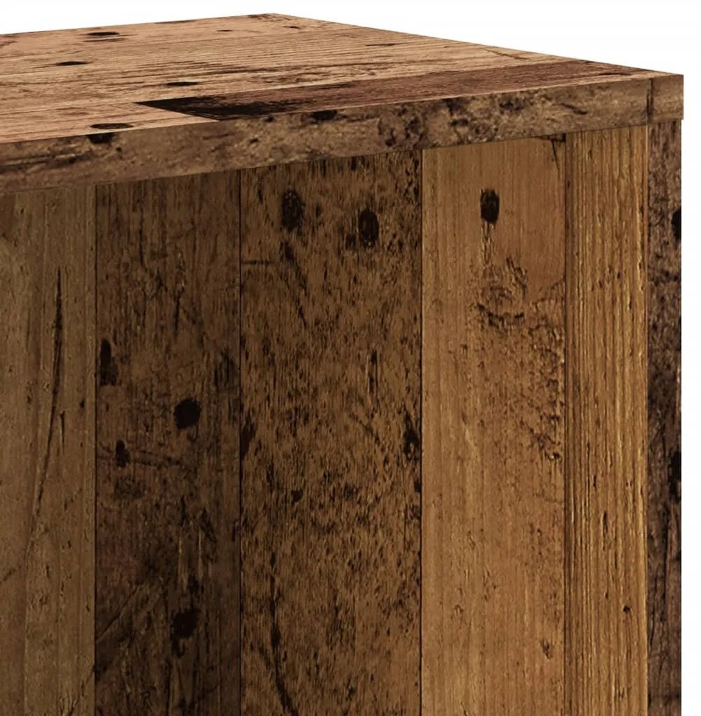 antik fa színű szerelt fa könyvespolc 67 x 24 x 161 cm