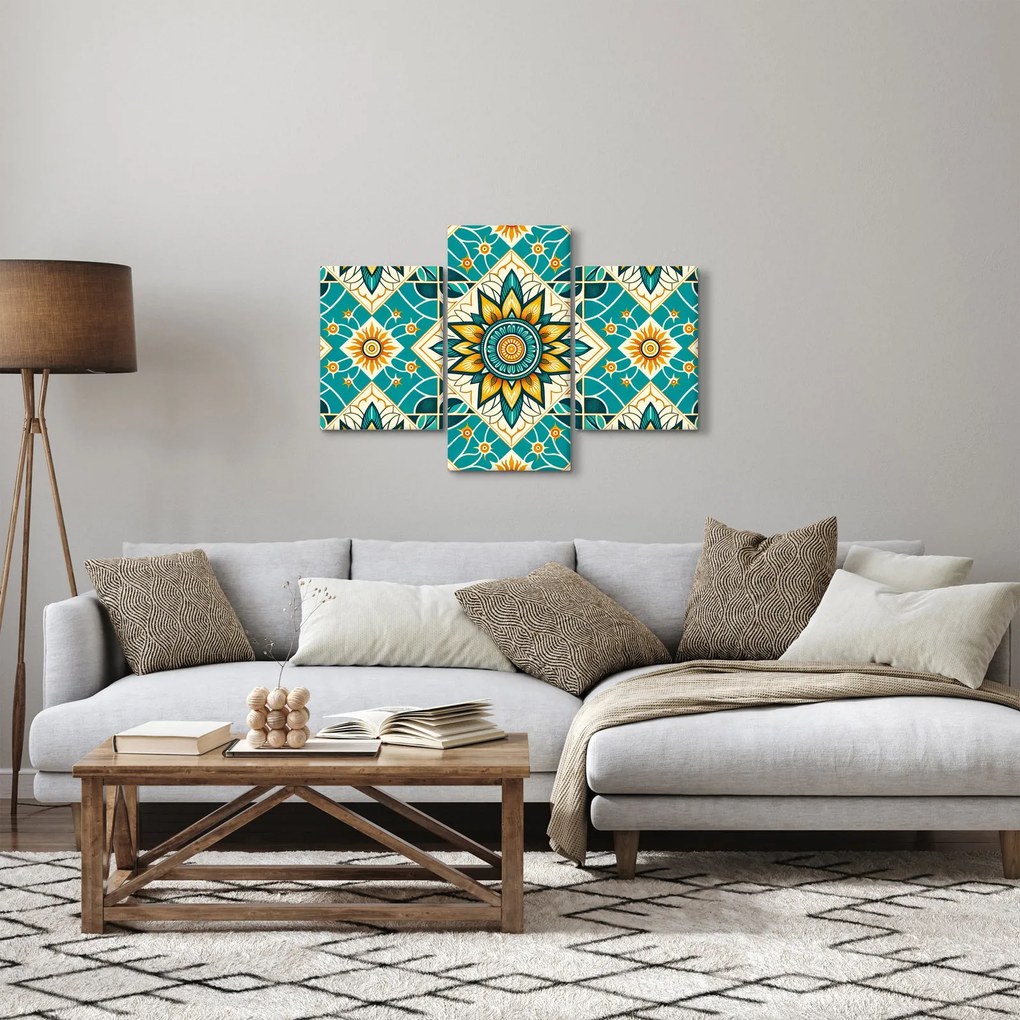 Kép - Türkiz minta (90x60 cm)