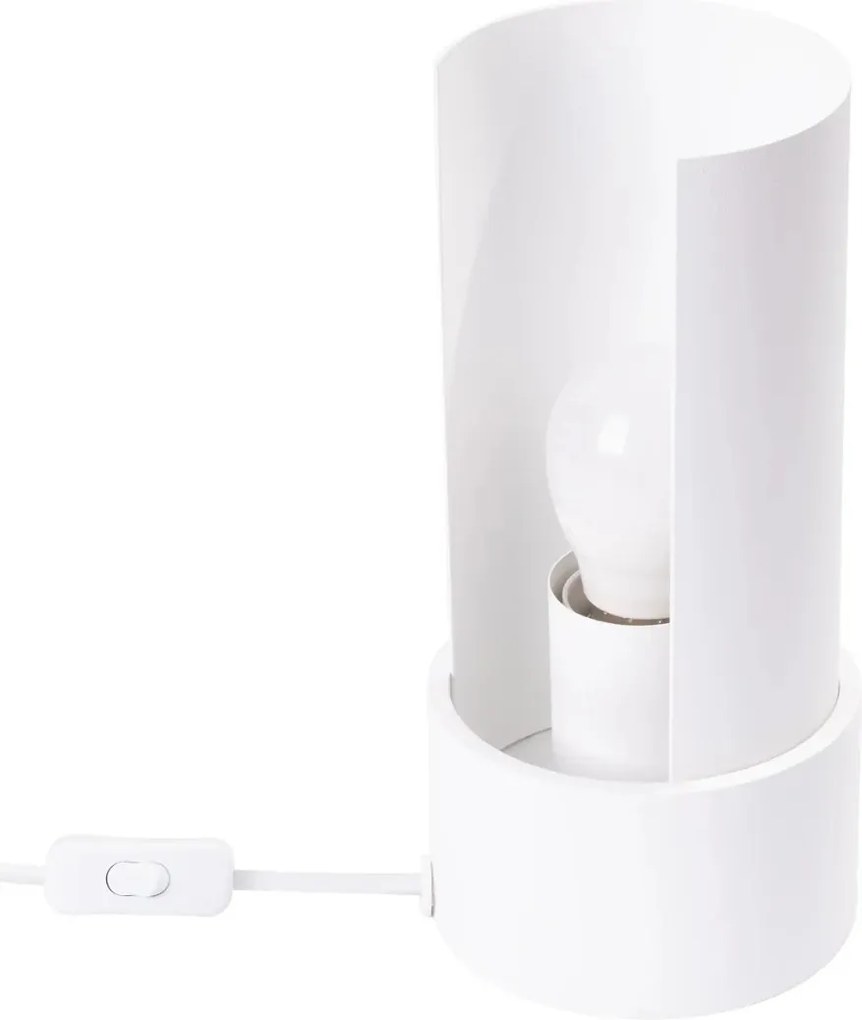 Asztali lámpa Flash fehér forgatható lámpabúra E27 15W Sollux Lighting