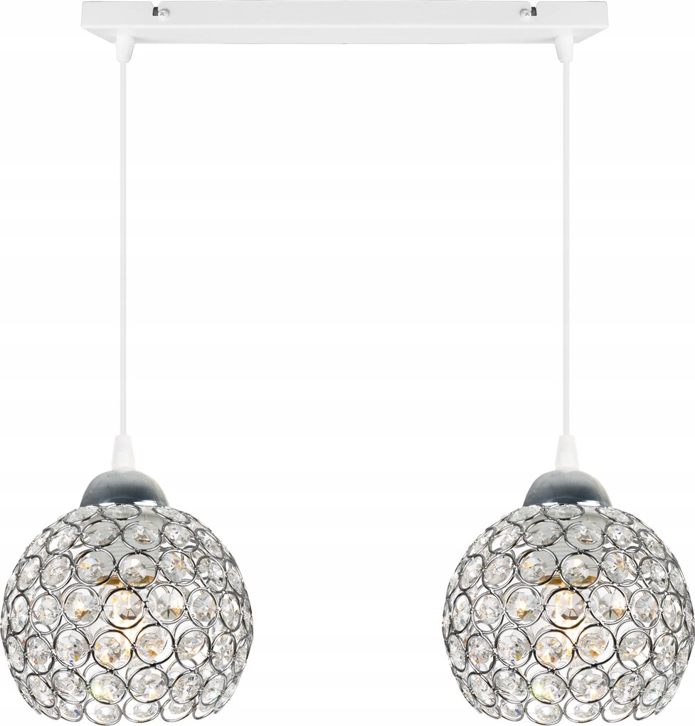 Mennyezeti Függőlámpa Króm Csillár Plafon Csillogó Kristályok Elegáns