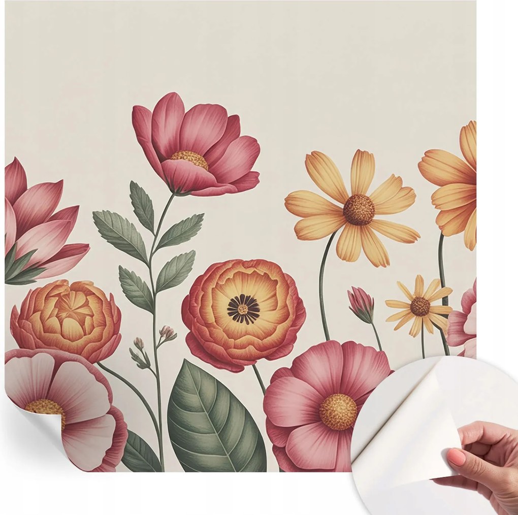 Fotótapéta Öntapadós Design Divatos Virágos kompozíció 250x250 cm