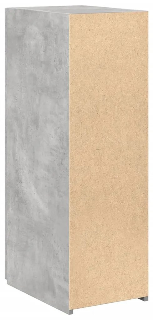 betonszürke szerelt fa tálalószekrény 30 x 42,5 x 93 cm