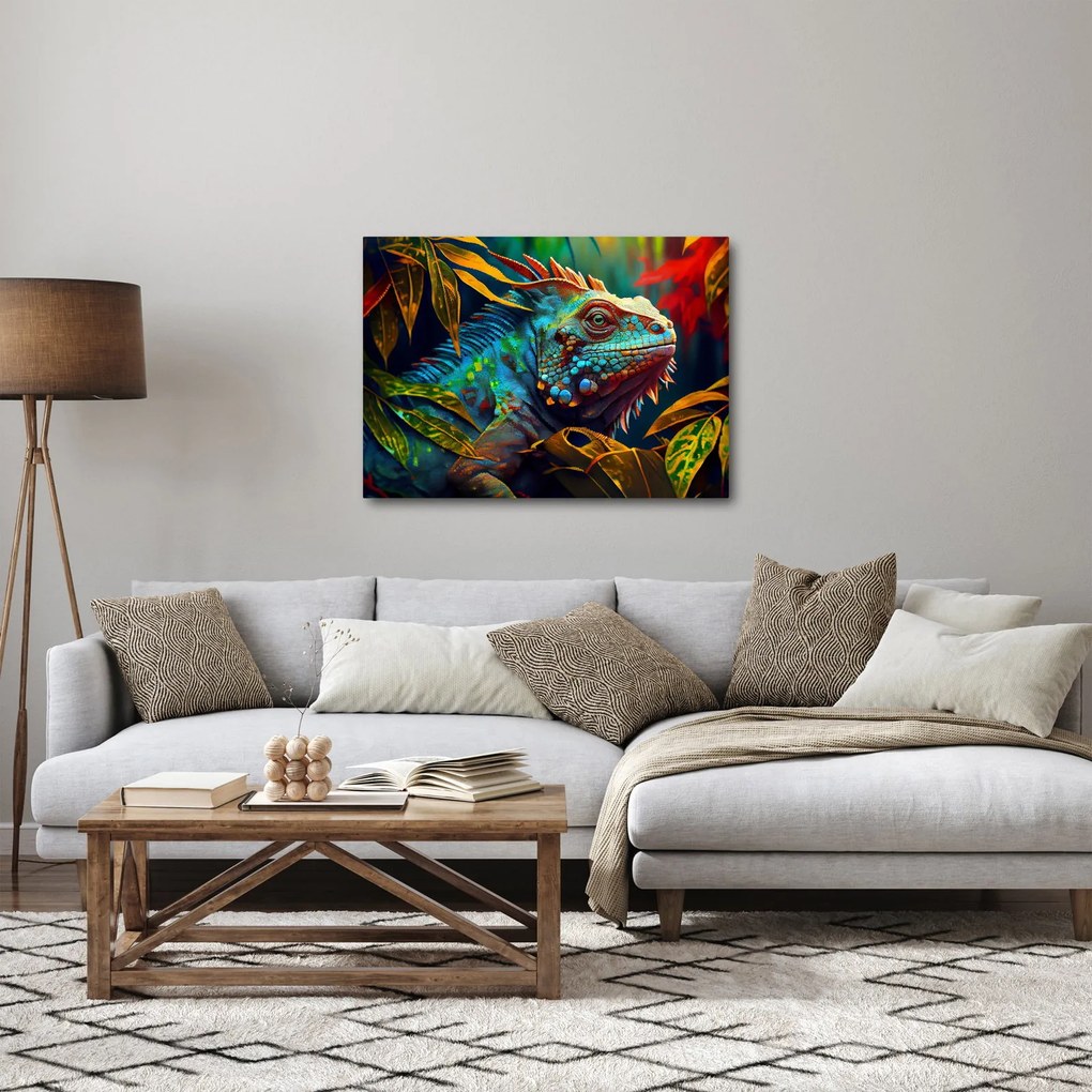 Kép - Színes leguán (70x50 cm)