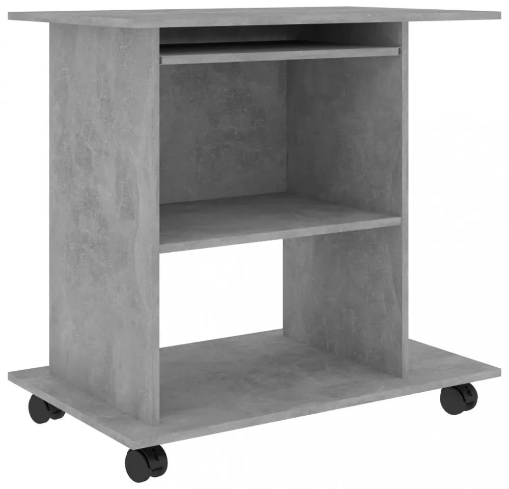 betonszürke szerelt fa számítógépasztal 80 x 50 x 75 cm