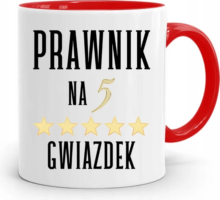 Piros Ügyvéd Bögre Ügyvéd 5 Csillagos, fényképes nyomattal