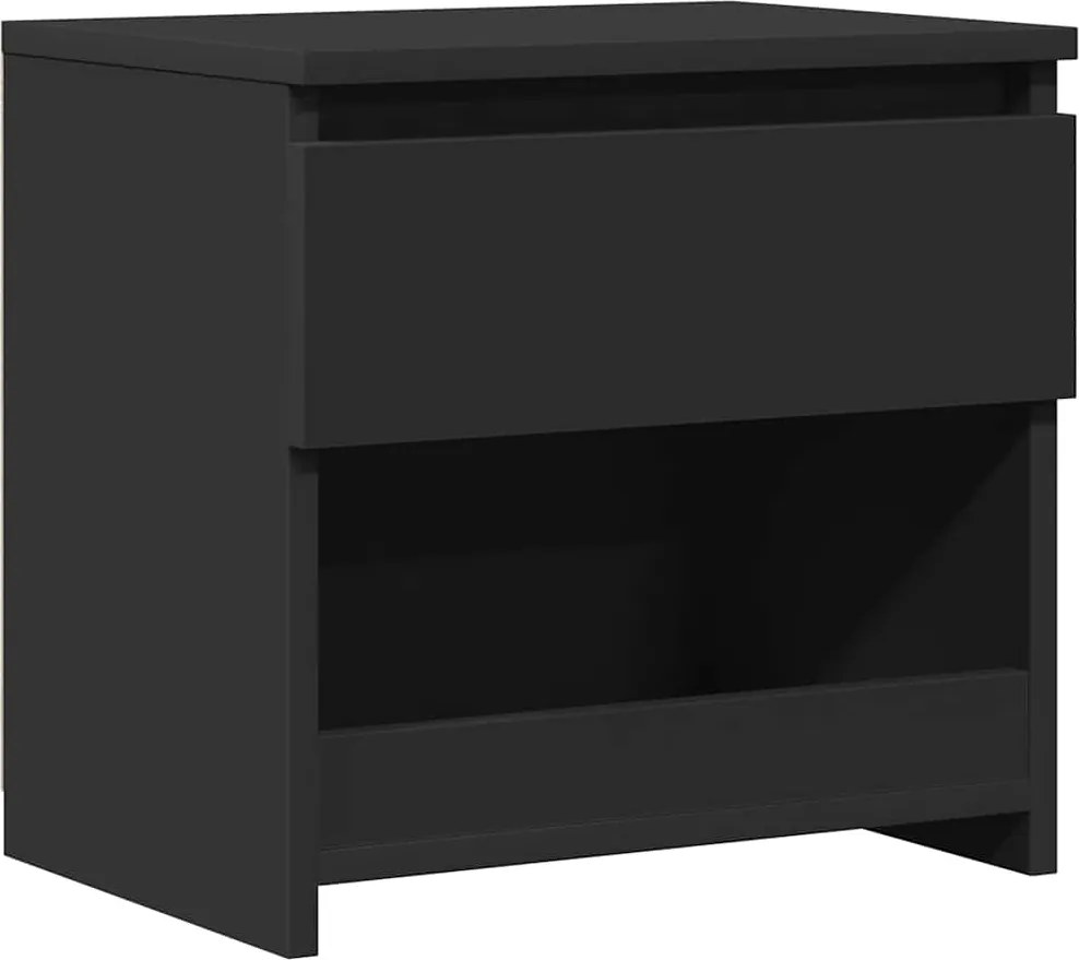 vidaXL fekete szerelt fa éjjeliszekrény 40 x 30 x 39 cm