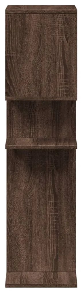 barna tölgy szerelt fa elválasztó könyvespolc 92x29x112 cm