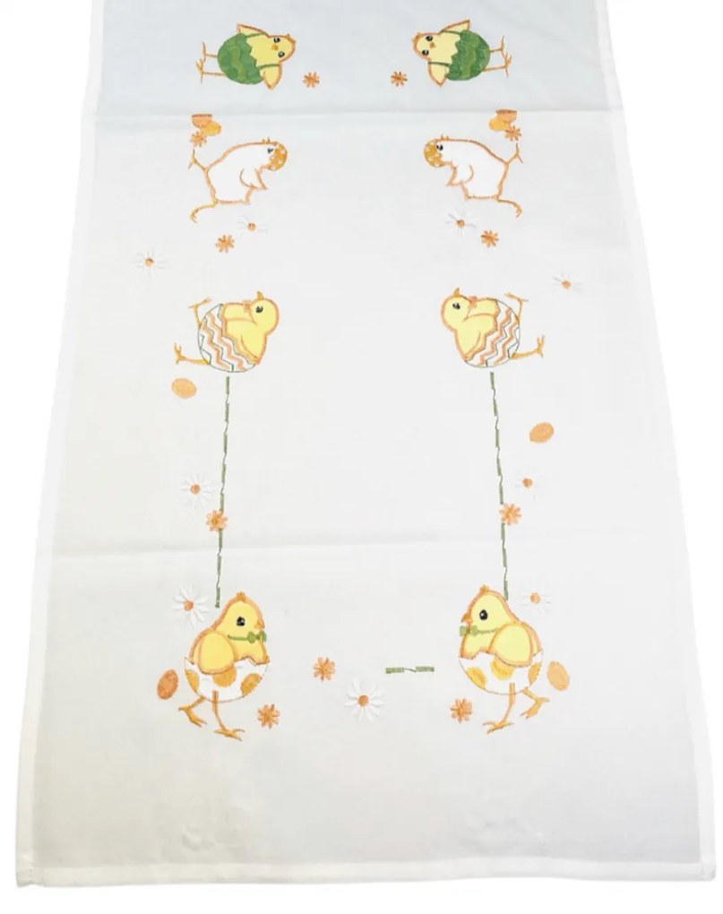 Húsvéti terítő Csirke sárga 40x110cm TiaHome