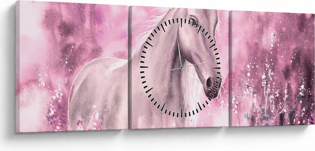 Kép - Festett ló (órával) (90x30 cm)
