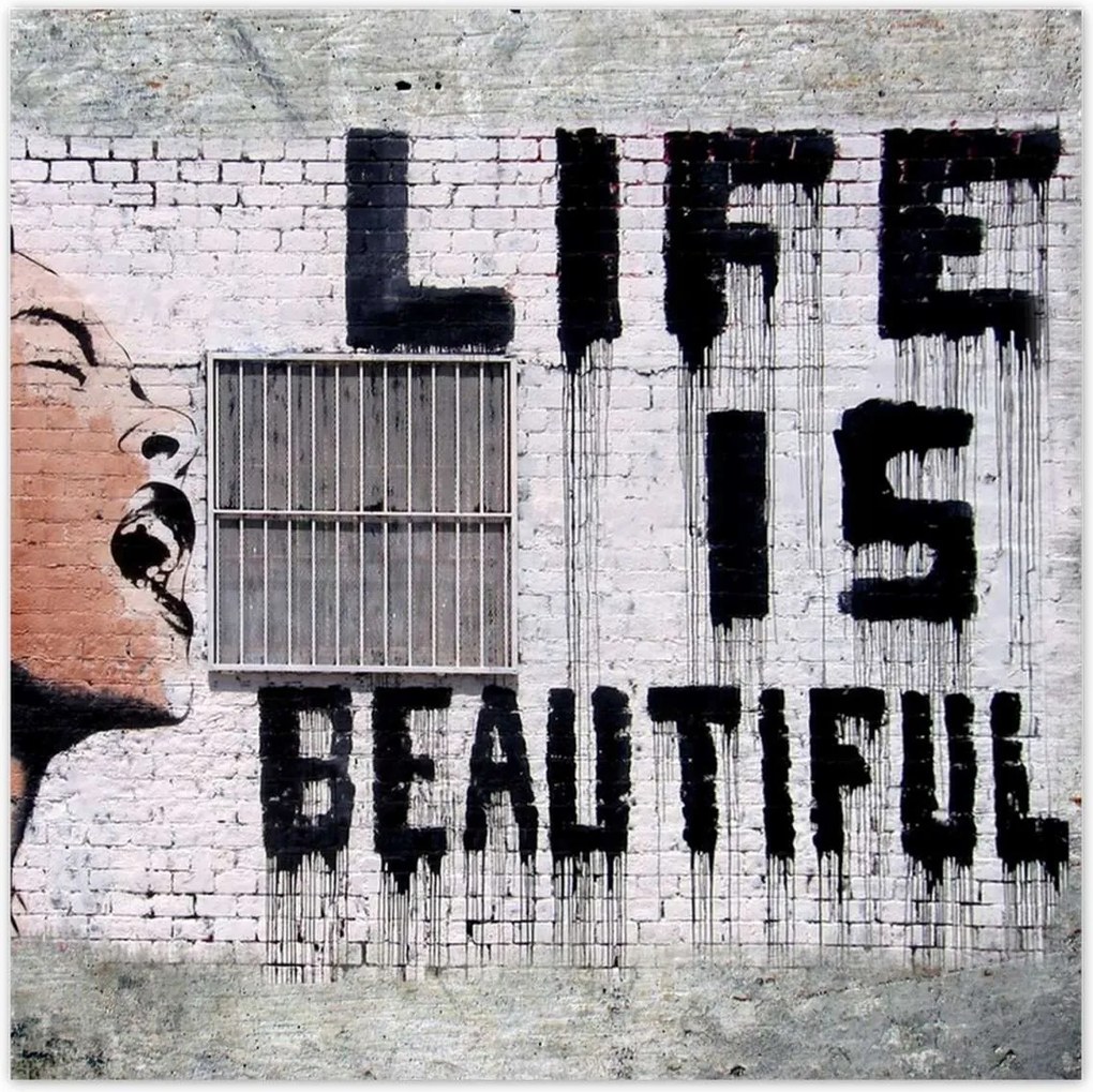 Poszterek 140x140 Life is Beautiful Banksy