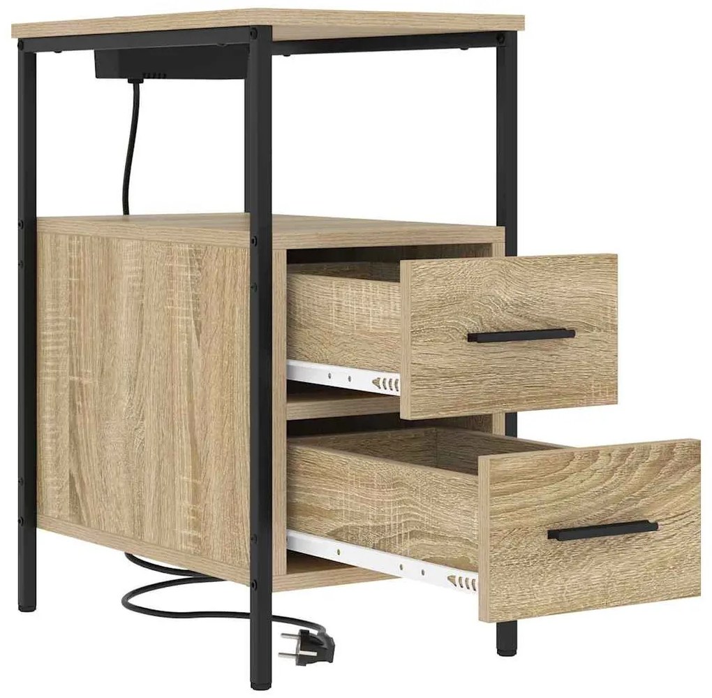 Éjjeli Szekrények 2 pcs sonoma tölgy 30 x 48 x 61 cm Faanyag