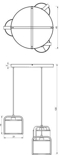 Csillár zsinóron JONKO 3xE27/60W/230V