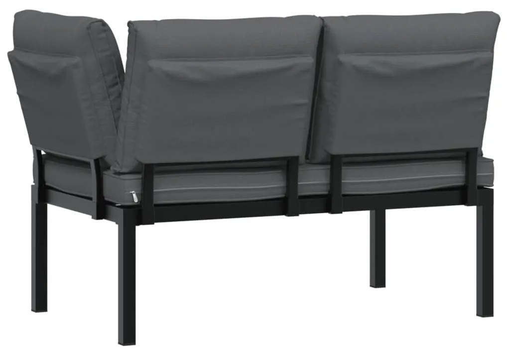 fekete alumínium kerti pad párnákkal