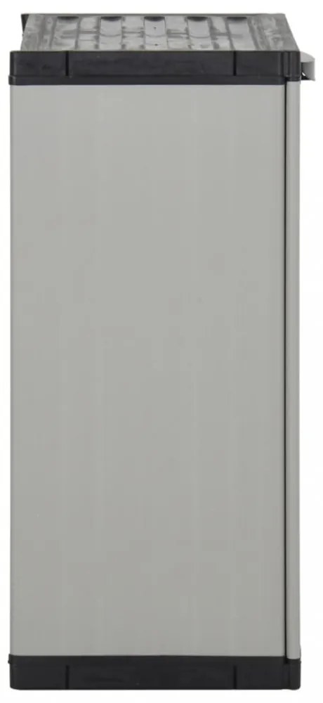 szürke és fekete kerti PP szeméttároló 68 x 40 x 85 cm