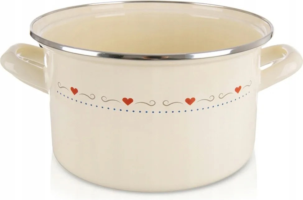 Zománcozott Fazék Krémszínű Gáz Indukciós Hagyományos 4L