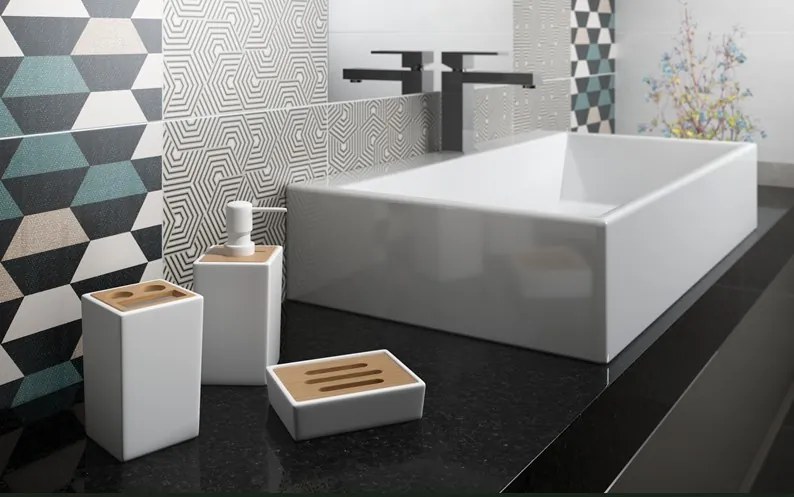 BISK Erga Pure, álló szappanadagoló, fehér matt-barna, ERG-06575