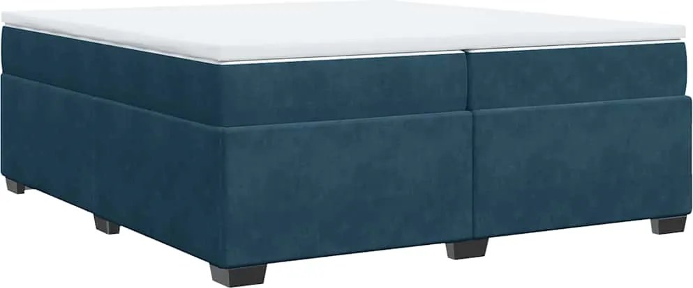vidaXL sötétkék bársony rugós ágy matraccal 200x200 cm