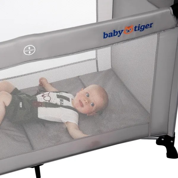 KINDERKRAFT - Utazó kiságy Baby Tiger VIKI szürke