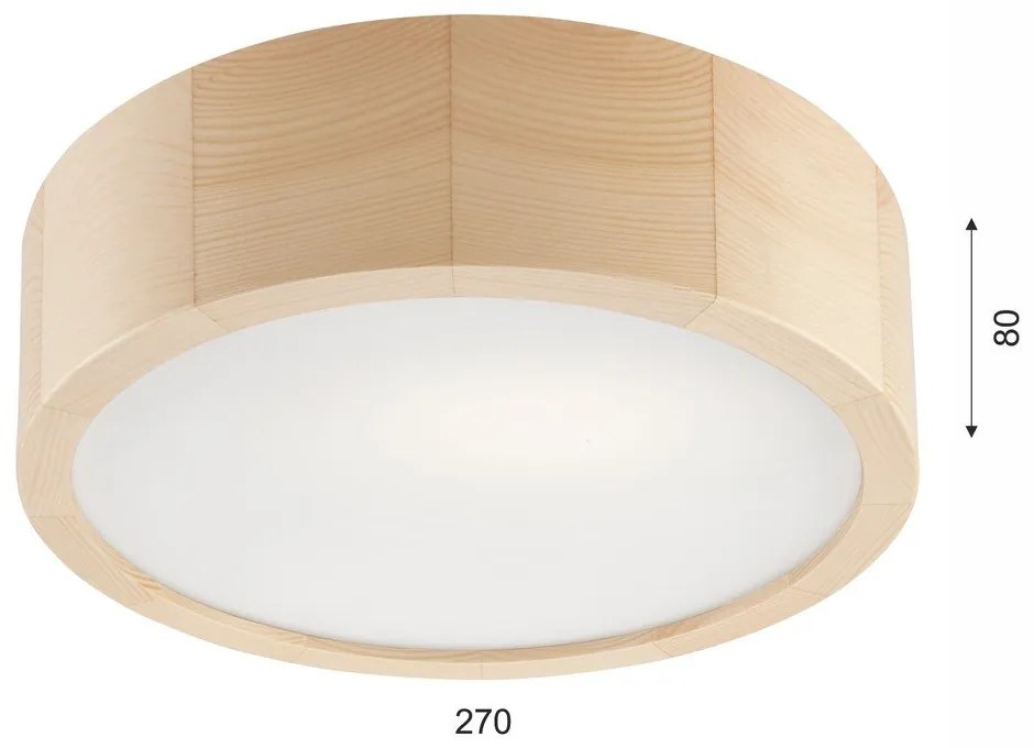 Világosbarna mennyezeti lámpa üveg búrával ø 27 cm Eveline – LAMKUR